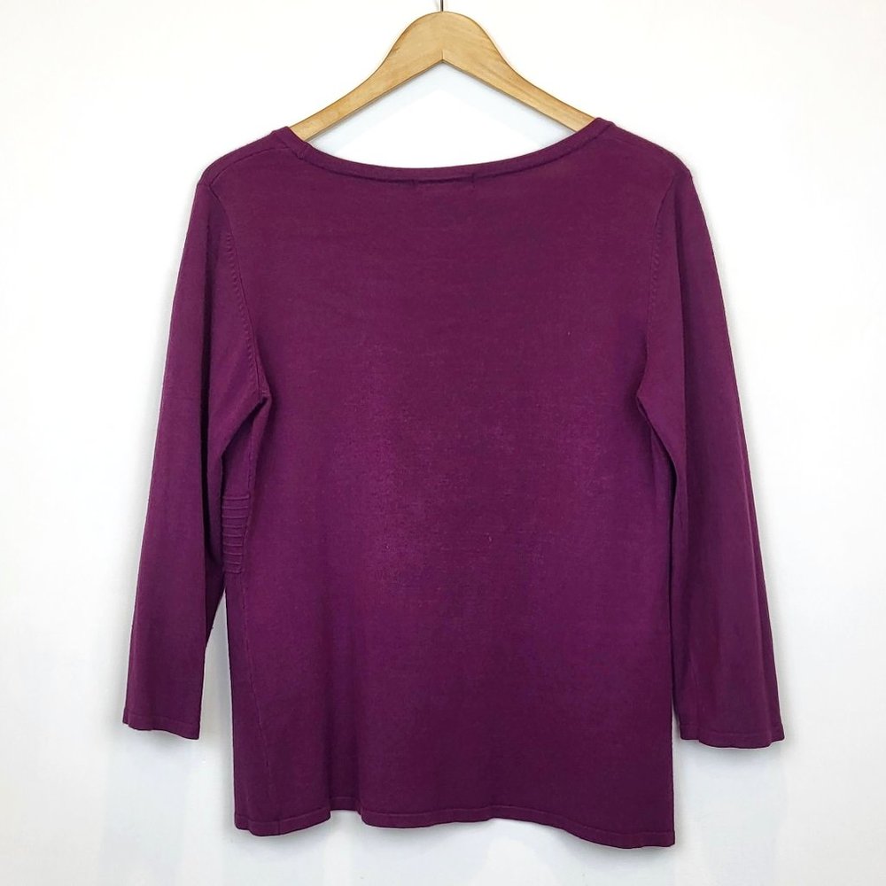 Linda Matthews Purple Shell and Cardigan Sweater Set, Size Medium, GUC - Picture 8 of 12